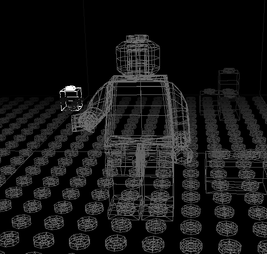 La scena in wireframe