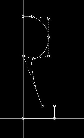 curva profilo di uno dei sostegni di un tubo