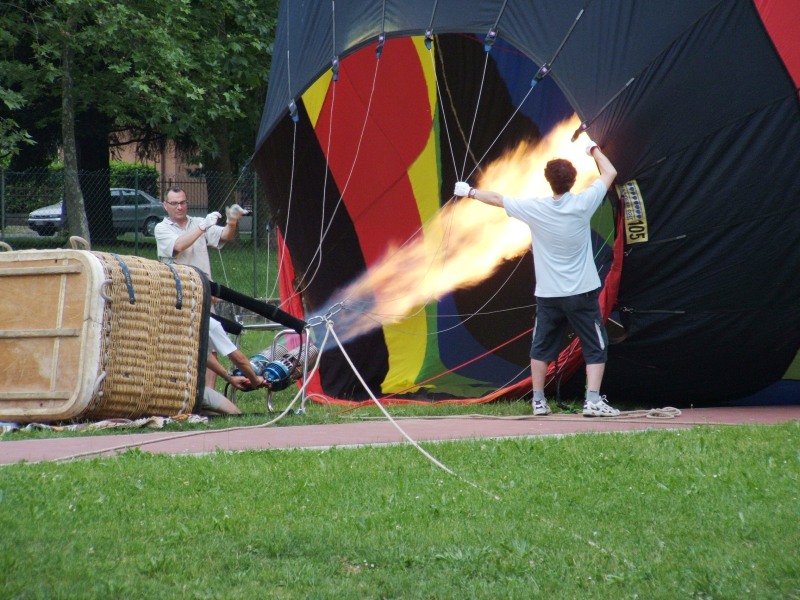 Mongolfiera in riempimento
