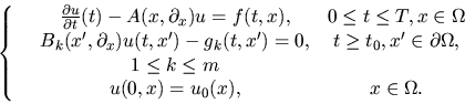 \begin{displaymath}\left\{ \begin{array}{ccc}
&{\partial u \over \partial t}(t) ...
...m & \\ 
& u(0,x) = u_0(x), & x \in \Omega.
\end{array}
\right.
\end{displaymath}